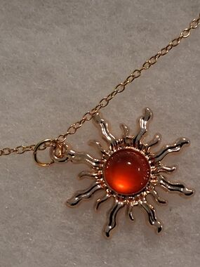 Gold Sunburst Pendant Necklace